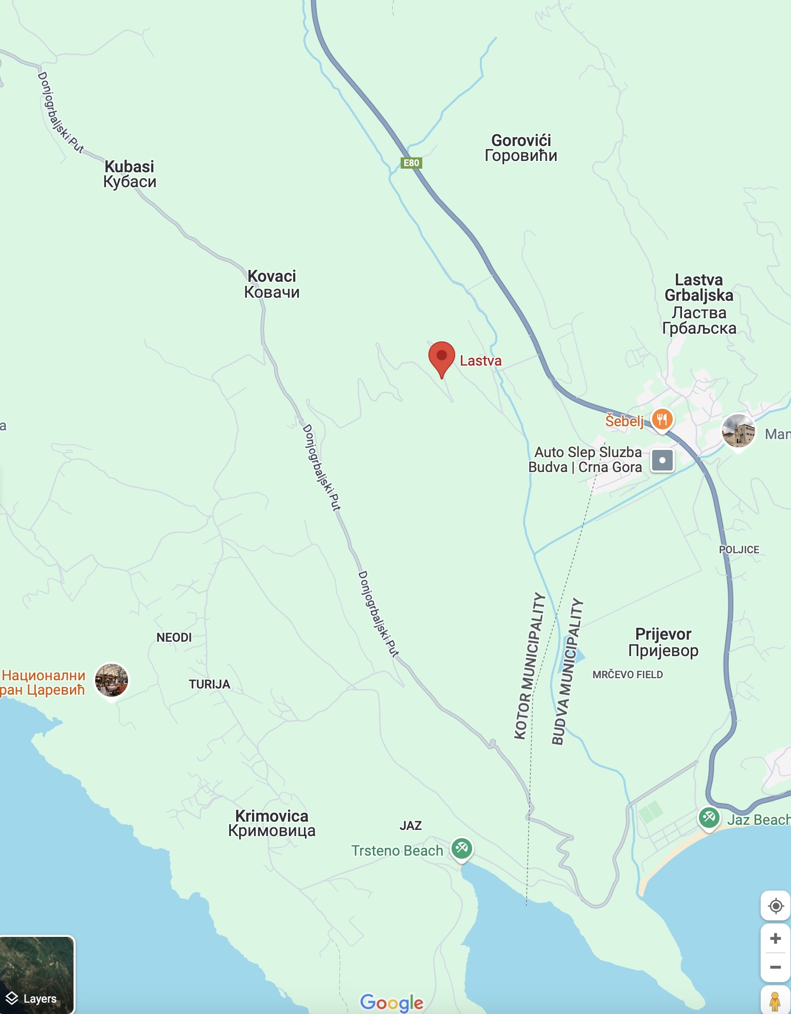 Urbanized Plot Lastva 1980m2 - 2