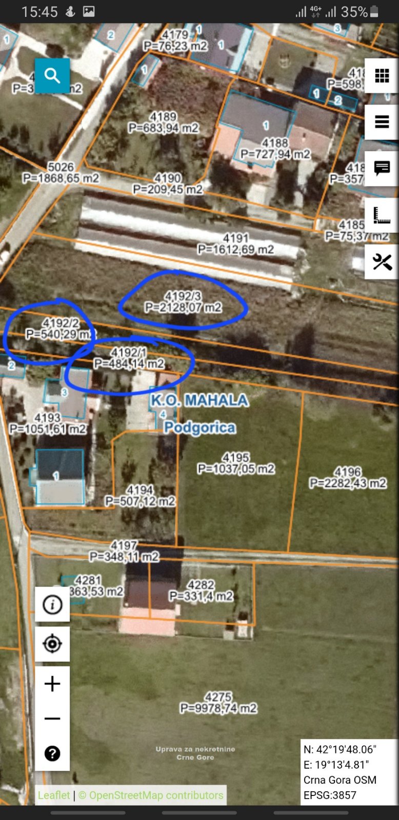 Goricani'de Kentsellesmis 3152m2'lik Arazi