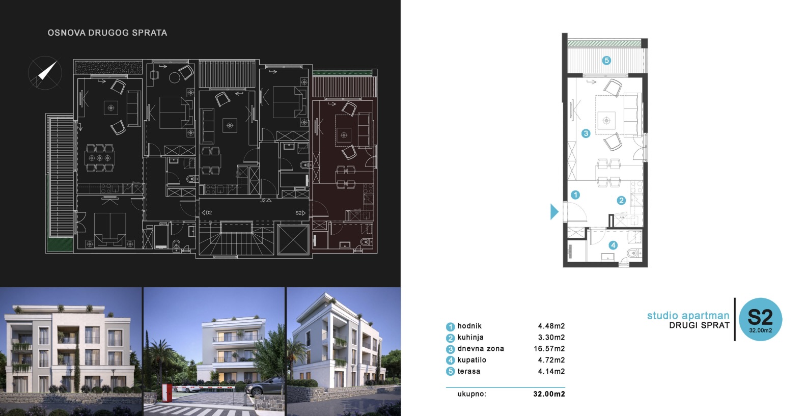 Mrcevac'ta 32m2'lik Studio Daire - 2