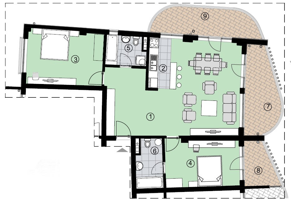 Two bedroom apartment for sale Becici 120m2 - 7