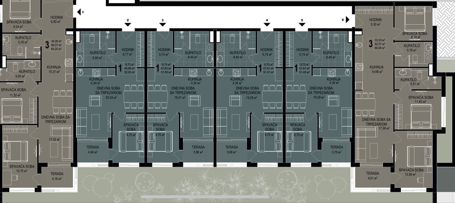 Apartments for sale Becici from 52m2 to 104m2  - 7