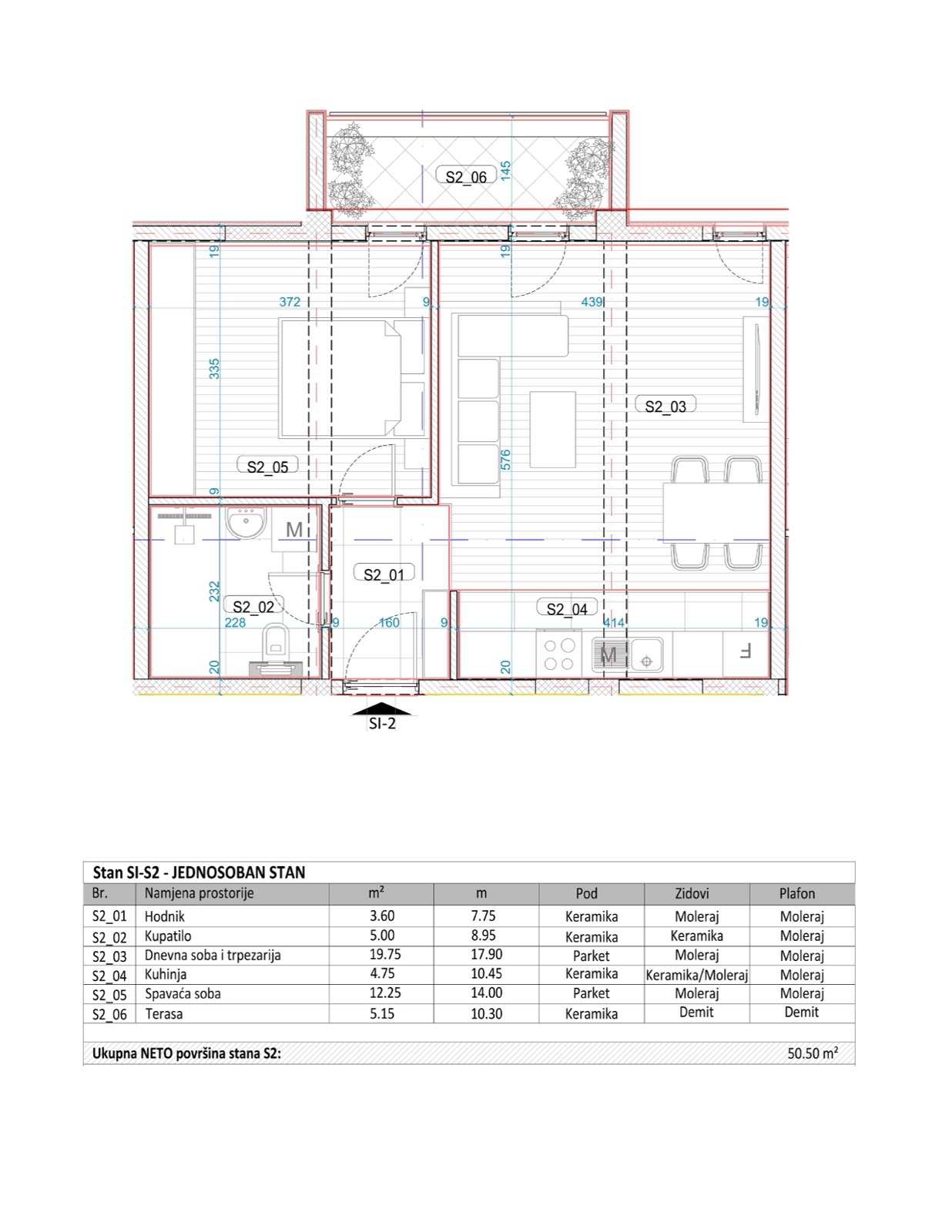Momisici’de satılık bir odalı daire 51m2 - 2