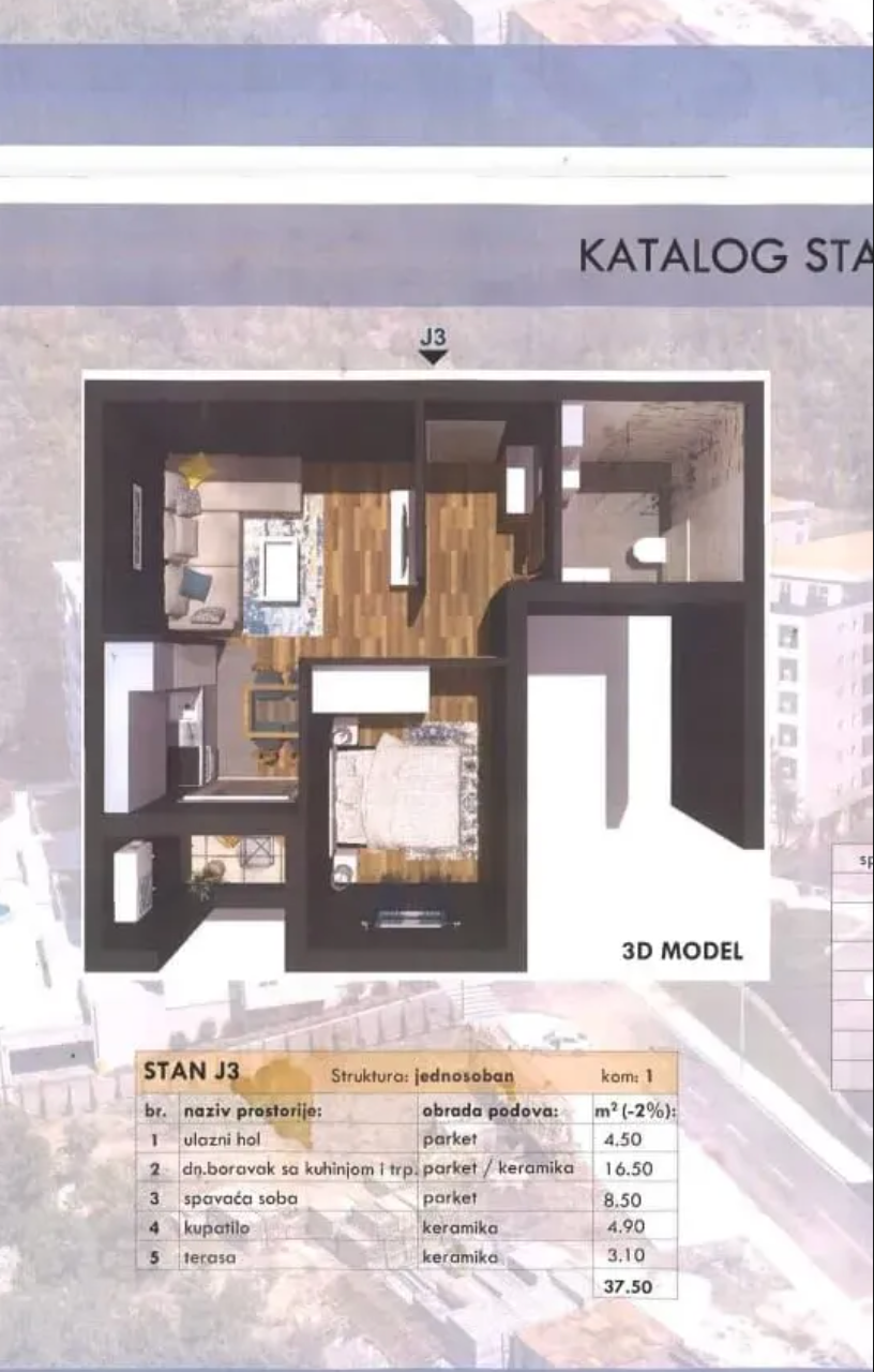 Apartment 37 m² Bečići, Budva