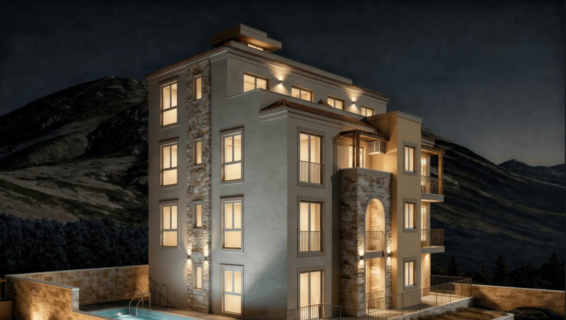 İki Yatak Odalı Daire 61m2 Sutomore Bar - 2
